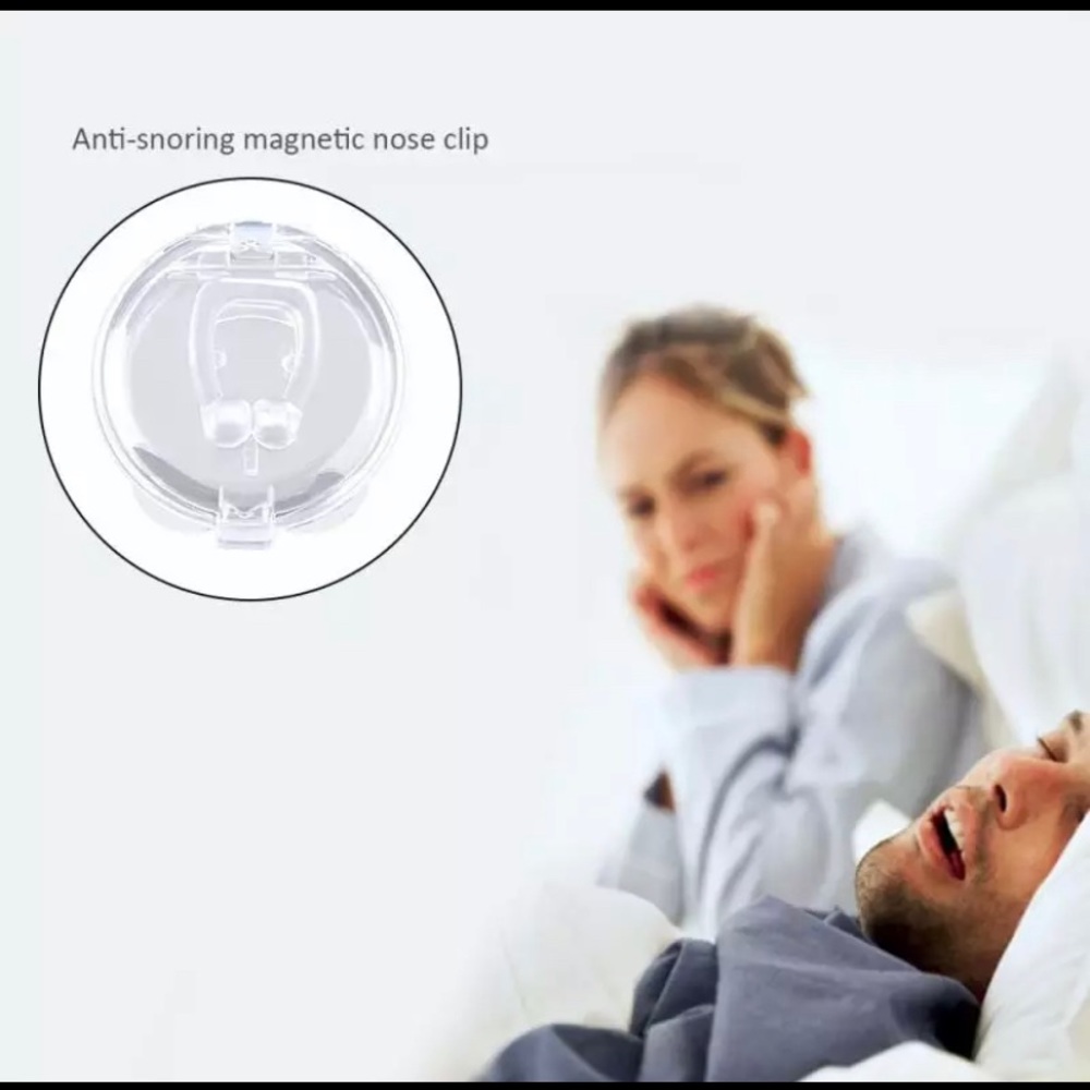 2PC Silicone Magnetic Anti Snore Nose Clip Stop Snoring Apnea Aid Device Stopper - Picture 3 of 5